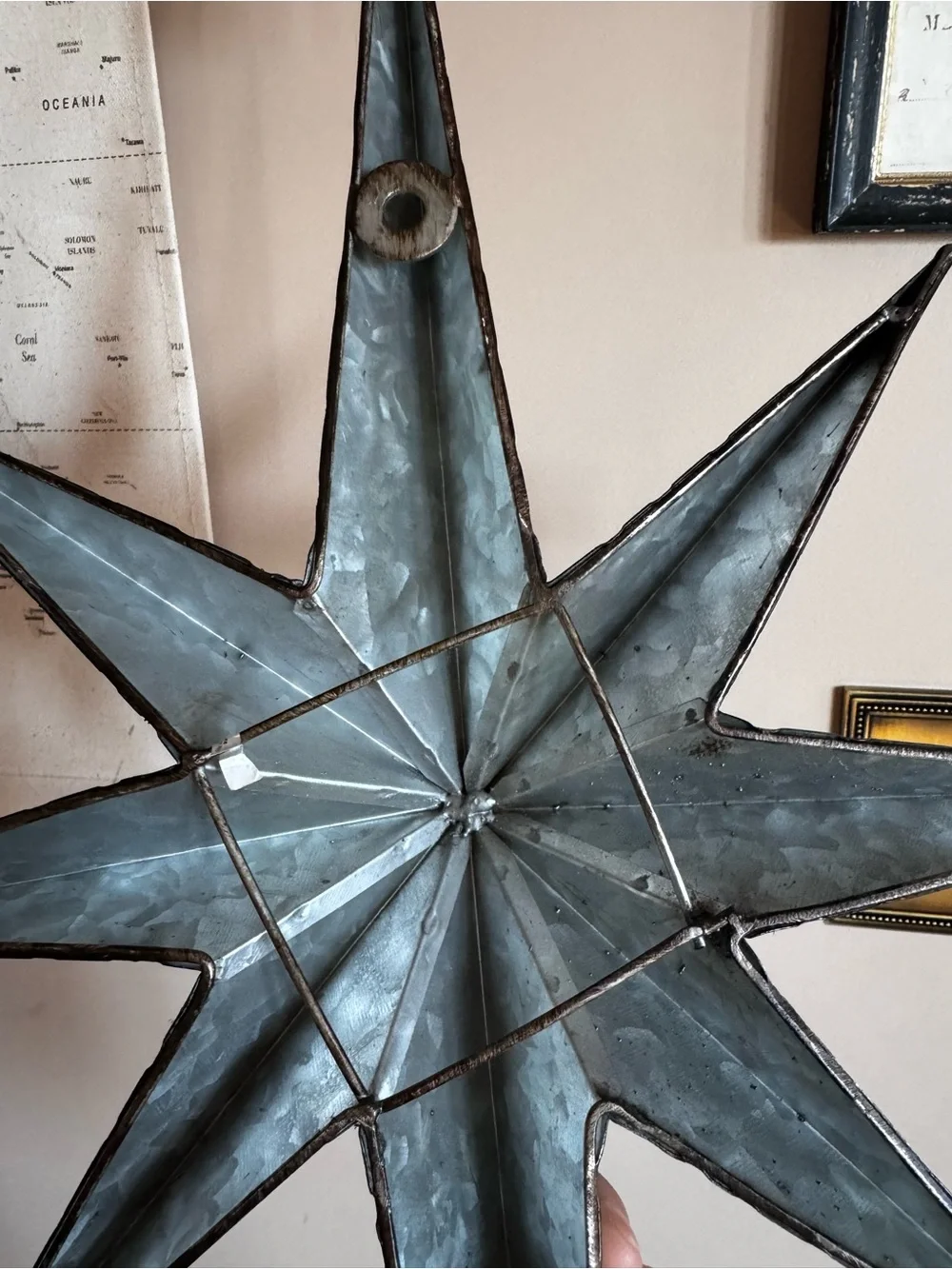 Metal Compass Wall Decor - Rustic Gray Star